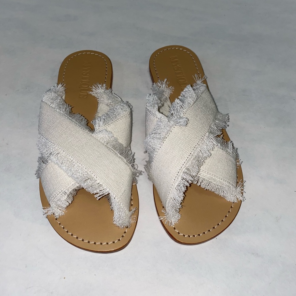 White-Cloth Slide Sandal